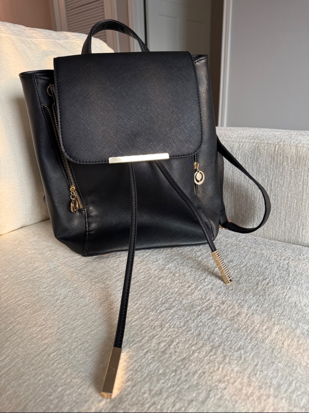 Classic Black Women's Backpack Purse - Sleek Everyday Bag